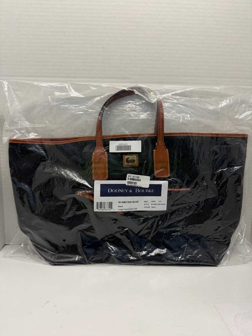 Dooney & Bourke Large Convertible Nylon Wayfarer Tote Bag With Leather Trim